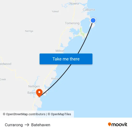 Currarong to Batehaven map