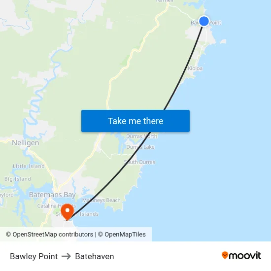 Bawley Point to Batehaven map