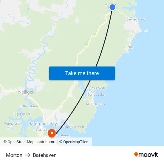 Morton to Batehaven map