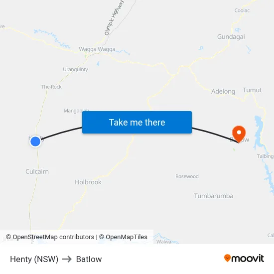 Henty (NSW) to Batlow map