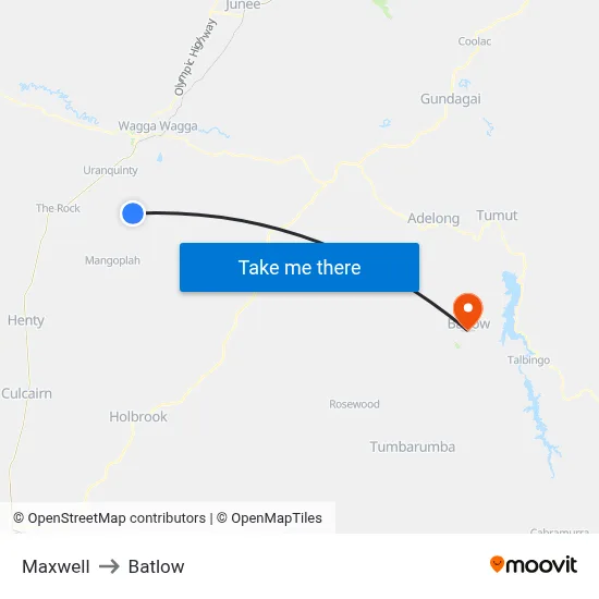 Maxwell to Batlow map