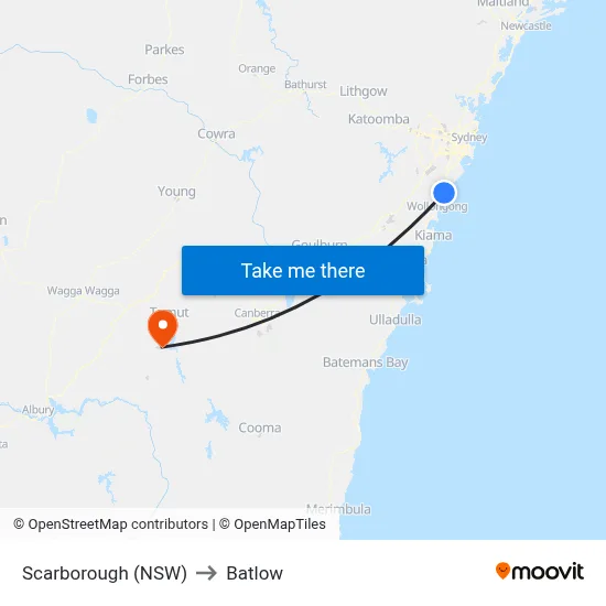 Scarborough (NSW) to Batlow map
