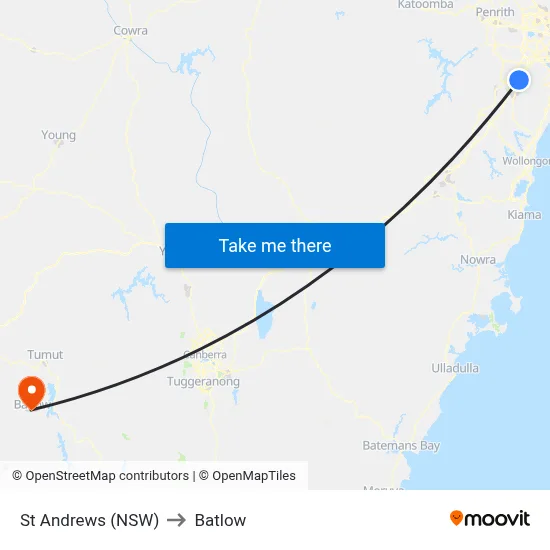St Andrews (NSW) to Batlow map