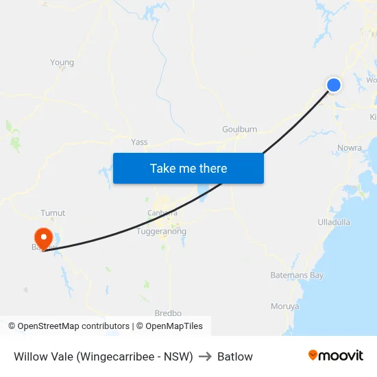 Willow Vale (Wingecarribee - NSW) to Batlow map