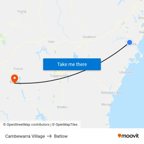 Cambewarra Village to Batlow map