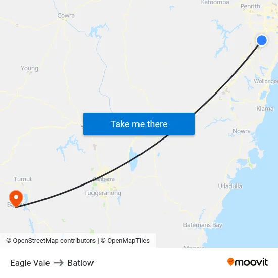 Eagle Vale to Batlow map