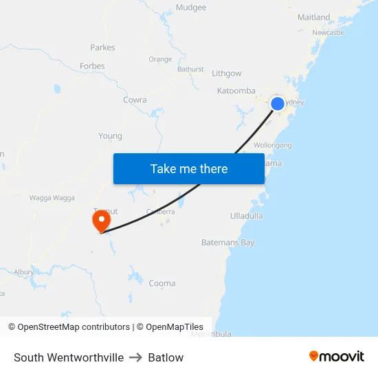 South Wentworthville to Batlow map