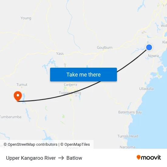 Upper Kangaroo River to Batlow map