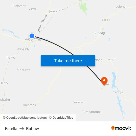 Estella to Batlow map
