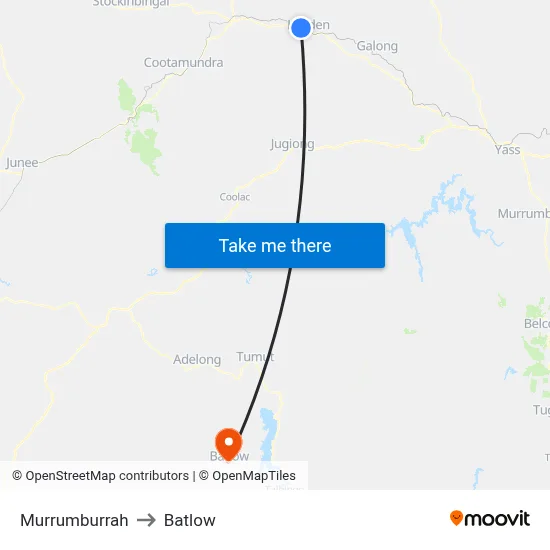Murrumburrah to Batlow map