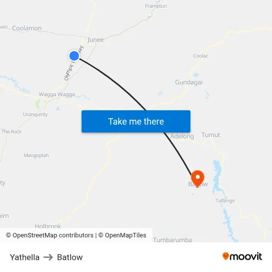 Yathella to Batlow map