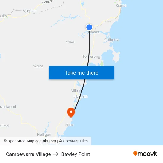 Cambewarra Village to Bawley Point map