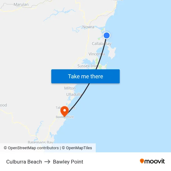 Culburra Beach to Bawley Point map