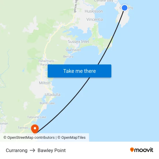 Currarong to Bawley Point map