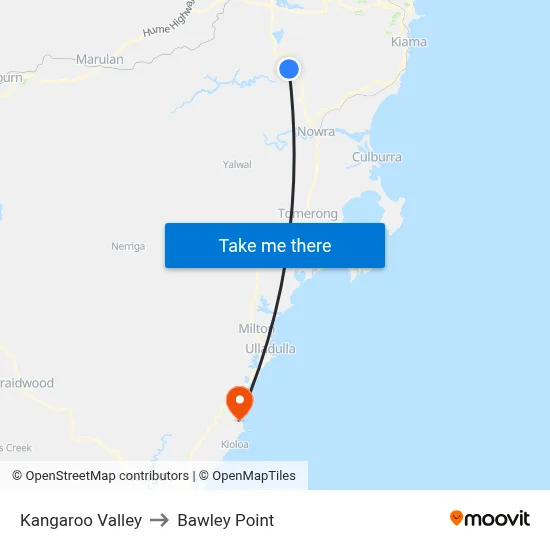 Kangaroo Valley to Bawley Point map