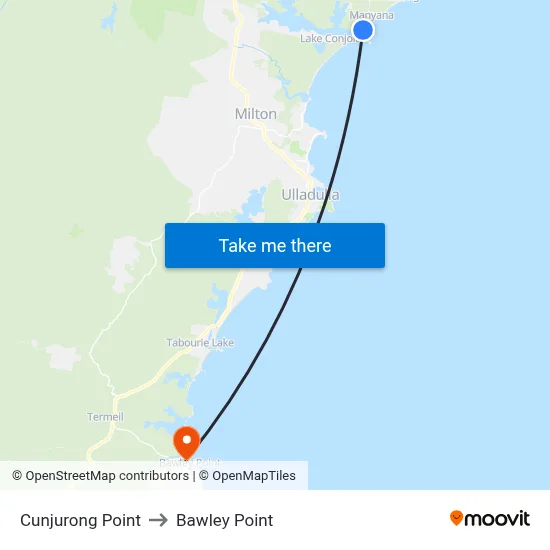 Cunjurong Point to Bawley Point map