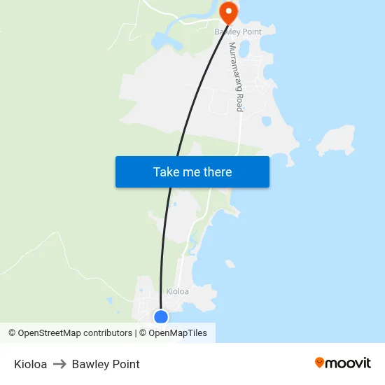 Kioloa to Bawley Point map