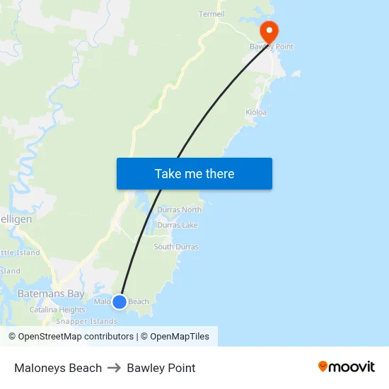 Maloneys Beach to Bawley Point map