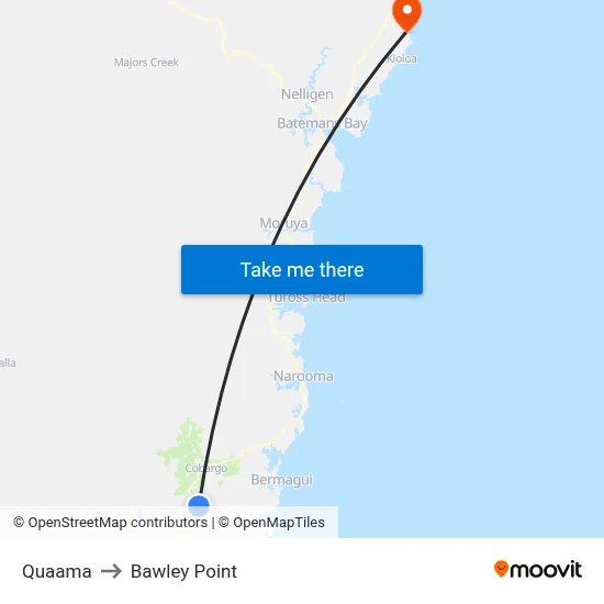 Quaama to Bawley Point map