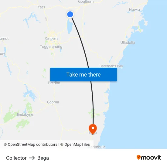 Collector to Bega map