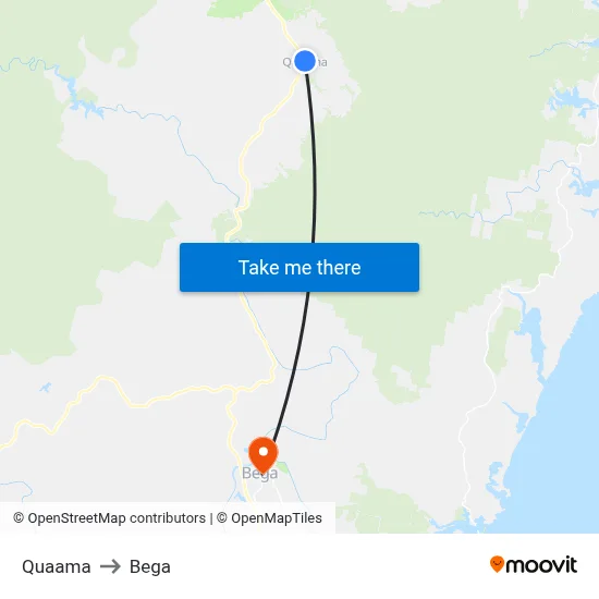 Quaama to Bega map