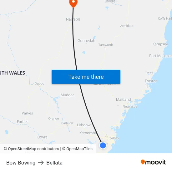 Bow Bowing to Bellata map