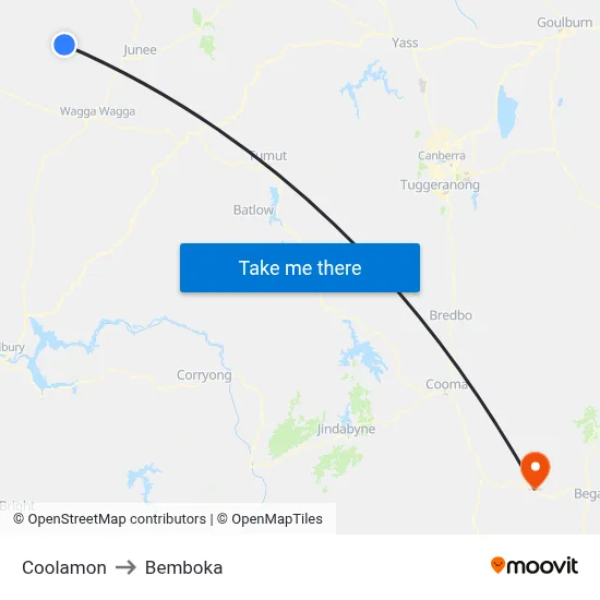 Coolamon to Bemboka map