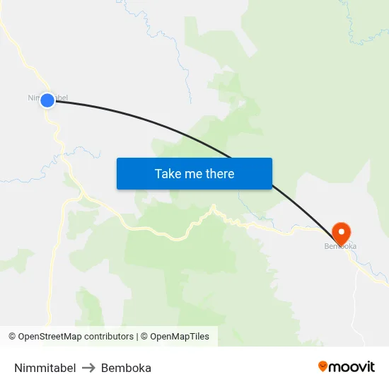 Nimmitabel to Bemboka map
