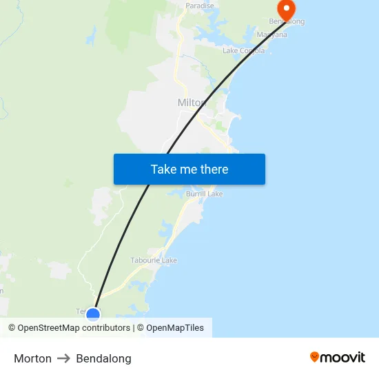 Morton to Bendalong map