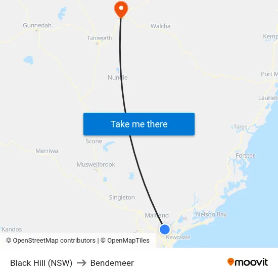 Black Hill (NSW) to Bendemeer map