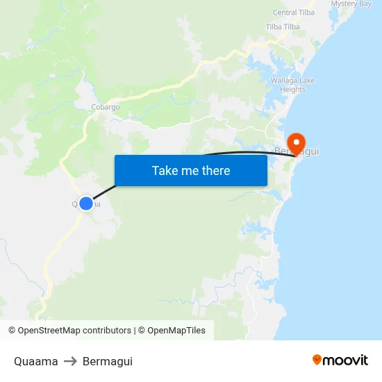 Quaama to Bermagui map