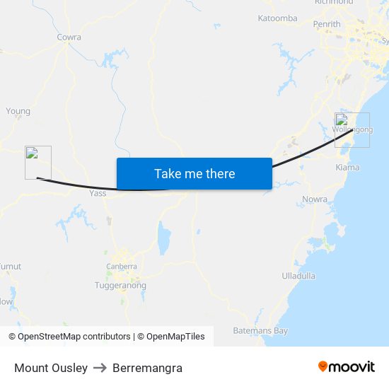 Mount Ousley to Berremangra map