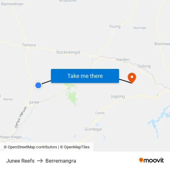 Junee Reefs to Berremangra map