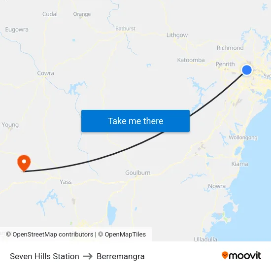Seven Hills Station to Berremangra map