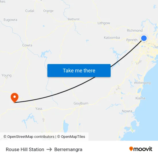 Rouse Hill Station to Berremangra map