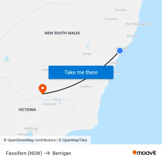 Fassifern (NSW) to Berrigan map