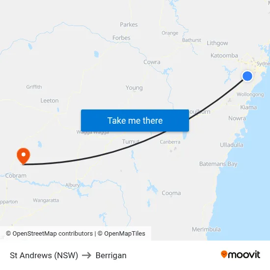 St Andrews (NSW) to Berrigan map