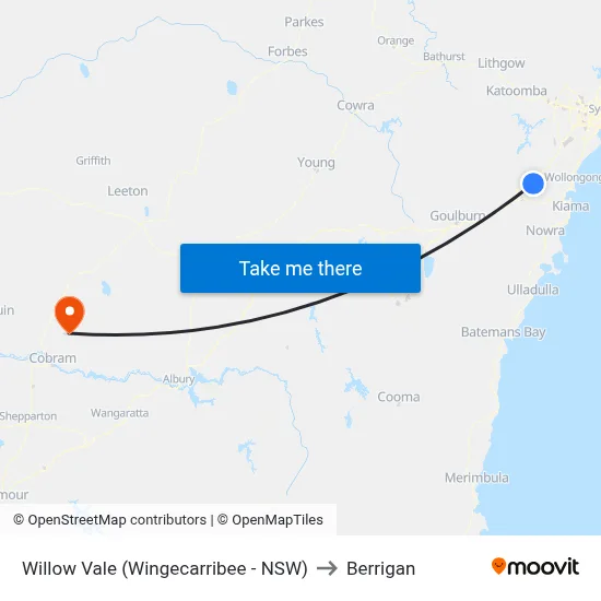 Willow Vale (Wingecarribee - NSW) to Berrigan map