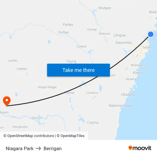 Niagara Park to Berrigan map