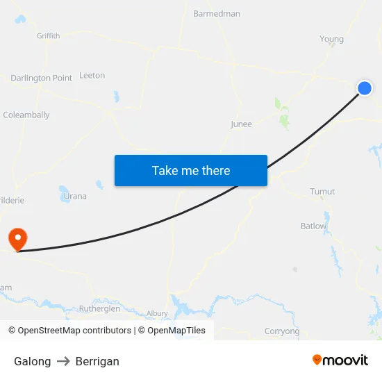 Galong to Berrigan map