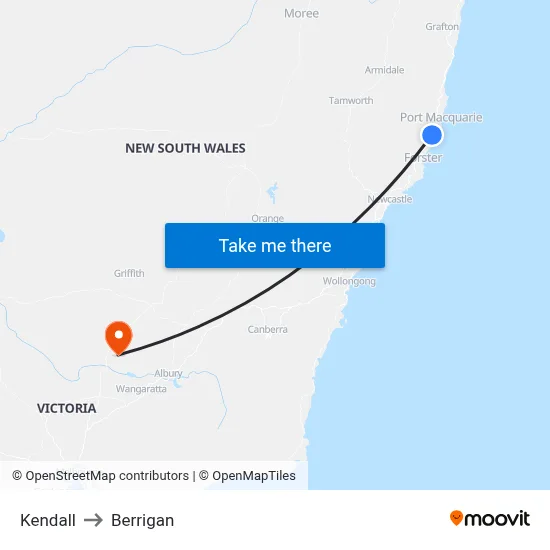 Kendall to Berrigan map