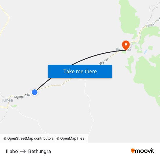 Illabo to Bethungra map