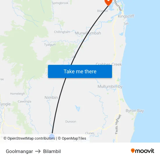 Goolmangar to Bilambil map