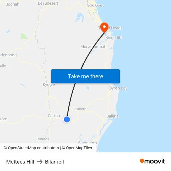 McKees Hill to Bilambil map