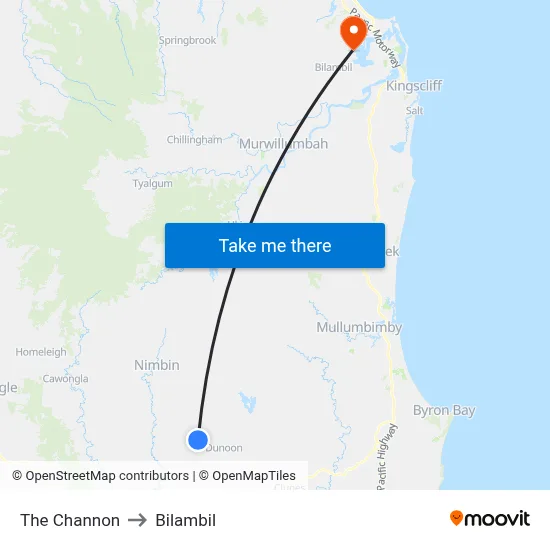 The Channon to Bilambil map