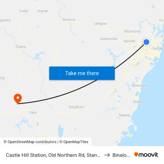 Castle Hill Station, Old Northern Rd, Stand C to Binalong map