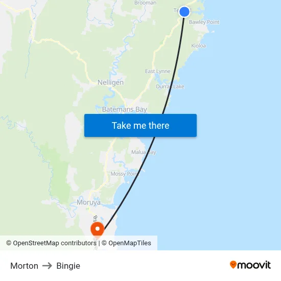 Morton to Bingie map