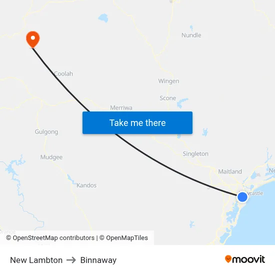 New Lambton to Binnaway map