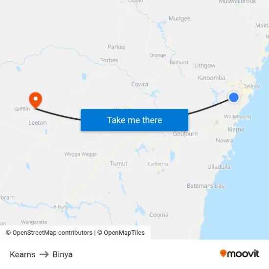 Kearns to Binya map