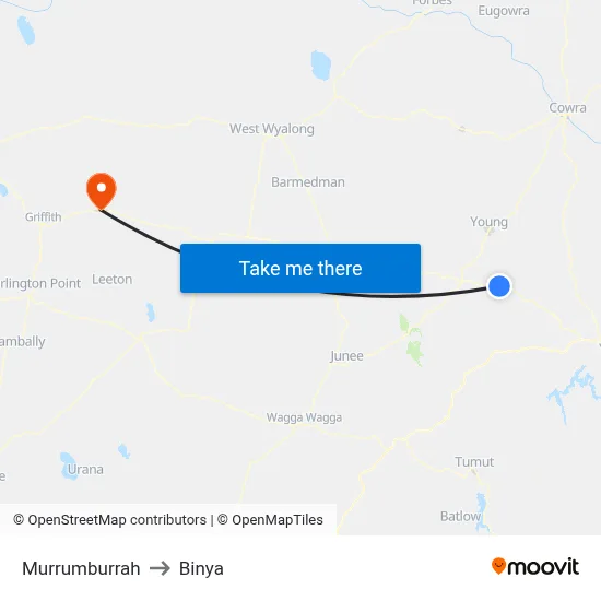 Murrumburrah to Binya map